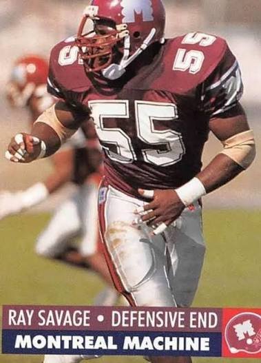 Raymond Savage Jr. playing professional football for the Montreal Machine